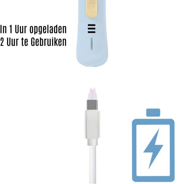 Tondeuse Accu indicatie (1) Honden/Katten Tondeuse Blauw met brede kop