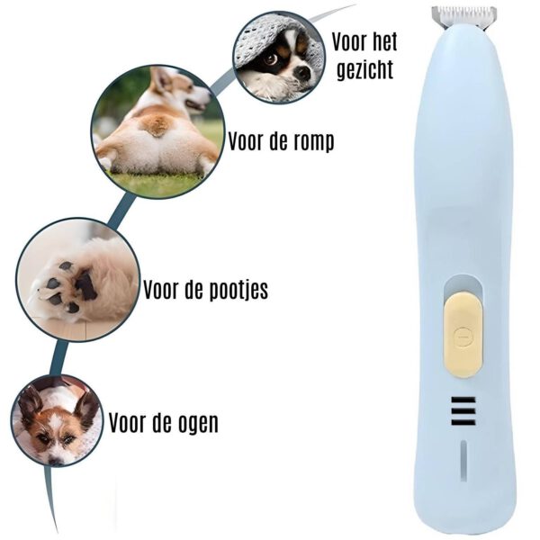 Tondeuse Blauw met Logo Honden/Katten Tondeuse Blauw met brede kop