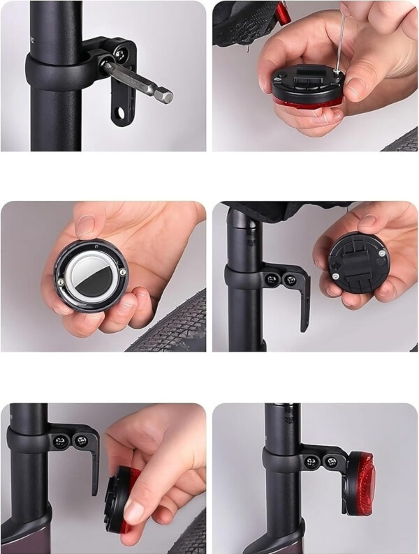 Rood Reflecterende Achterlamp + Tag Geschikt voor Apple