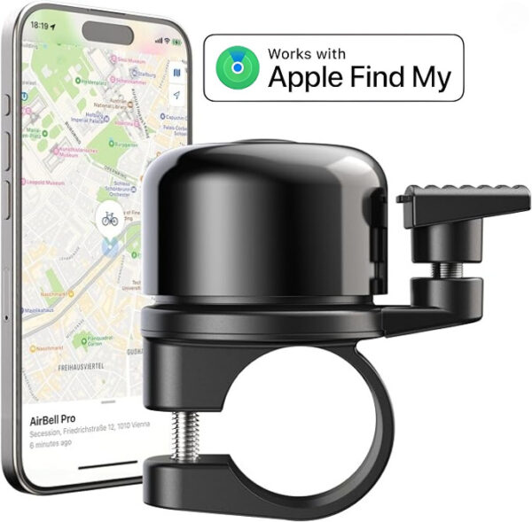 AirBell Pro Zwart + Tag Geschikt voor Apple
