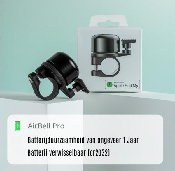AirBell Pro Zwart + Tag Geschikt voor Apple