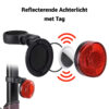 Rood Reflecterende Achterlamp + Tag Geschikt voor Android