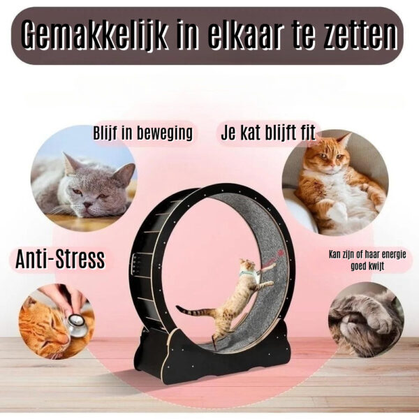 Loopwiel Hout Zwart XL