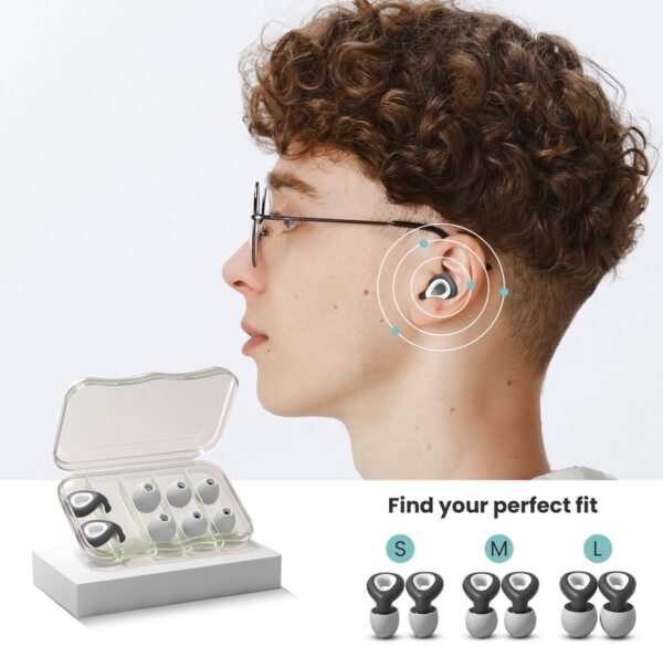 1200x1167 Oordopjes tegen geluidsoverlast of snurkers Zwart