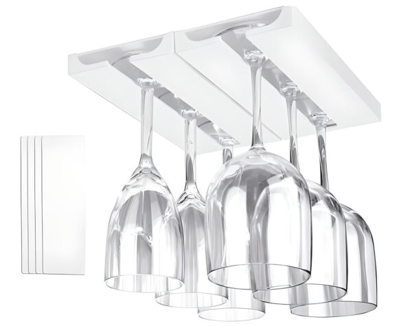 Wijnglazenhouder Wit Dubbele Rij